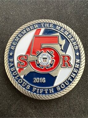 U.S. Coast Guard Auxiliary Red, White & Blue Commemorative Challenge Coin - 2016